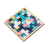 Cat Wooden Puzzle - 62-Piece Precise Cut Jigsaw, Artisan Crafted Brain Teaser, Unique Feline Design | Christmas New Year Birthday, Family Puzzle Entertainment, Cognitive Development
