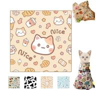 Cat Wrap for Cutting Nails, Velcro Fabric Wrap for Cats, Cat Restraints for Grooming, Cat Control Mat, Multifunctional Pet Tool Cat Grooming Wrap, Self-Adherent, Anti-Bite, Anti-Scratch (A, 35 * 35cm)