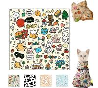 Cat Wrap for Cutting Nails, Velcro Fabric Wrap for Cats, Cat Restraints for Grooming, Cat Control Mat, Multifunctional Pet Tool Cat Grooming Wrap, Self-Adherent, Anti-Bite, Anti-Scratch (C, 45 * 45cm)