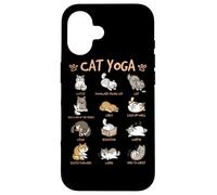 Cat Yoga Poses Cats Practicing Mindfulness Meditation Kitten Coque pour iPhone 16