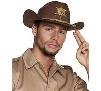 Boland Chapeau Deputy Shérif – Marron, étoile et lanière tressée dorée – Taille unique