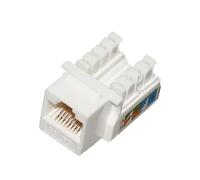 Cat3/CAT 5E/CAT 6 Adaptateur réseau Keystone Jack UTP non blindé Coupleur Ethernet 90 degrés Blanc (25 pièces Cat 5e)