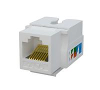 Cat3/CAT 5E/CAT 6 Adaptateur réseau Keystone Jack UTP non blindé Coupleur Ethernet 90 degrés Blanc (50 pièces Cat 6)