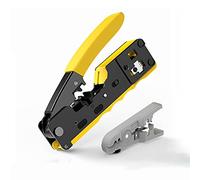 CAT5 CAT6 CAT7 Pass Through Crimper] Crimping Tool For Standard RJ45 RJ12 RJ11 Connectors CAT6a Shielded Modular Plugs(Yellow EZ Crimper)
