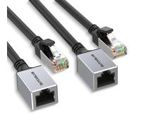 Cat6 Câble de prolongation Ethernet 2Pack ,Adaptateur de prolongation Ethernet 3 m,Câble connecteur réseau mâle vers femelle,Câble de prolongation RJ45,Câble LAN Gigabit pour MAC,PC