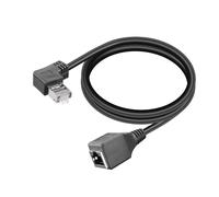 Cat6 câble d'extension blindé 90 degrés 2FT RJ45 8p8c mâle à femelle Câble d'extension Ethernet FTP blindé mâle à femelle (droite)
