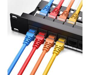 Cat6 Panneau De Brassage, Rj45 Port De CâBle RéSeau Prise Droite Cadre De Gestion De Cable, Transmission Stable à Grande Vitesse, Durable, pour Le Bureau Et L'Industrie Etc (24 Port 1U Rack)