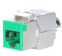 Cat6a 10G Slimline Keystone Module blindé sans Outil 14,8 mm de Large Vert RJ45 500 MHz