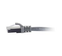 C2G Cat6a Booted Shielded (STP) Network Patch Cable - Cordon de raccordement - RJ-45 (M) pour RJ-45 (M) - 0.5 m - STP - CAT 6a - moulé, sans crochet, bloqué - gris