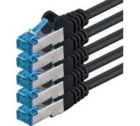 CAT6a Cat6 Cat6 10Gbps Network Cable 1.0 mblack-5 piecesCAT 6aS-FTPdouble shielded