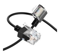 Cat6A Ethernet Cable 90 Degree Right Angle 3M Flexible Thin Ultra LAN Cat6 Ethernet Patch Cable Rj45 Up High Speed 10Gbps 550MHz for PC, Router, Printer