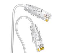 Cat6a Patch Cable 1ft White 10Gbps 550MHz High Speed Network Cable 28AWG Pure Copper Patch Cable for Patch Panel/Network Cabinet (5 Pack)