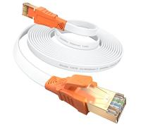 Cat8 Ethernet Cable 3 m,High Speed Network Cable 40Gbps 2000MHz,Flat Internet Cable with RJ45 Connector for Router,Modem,Switch,Game Console,Faster Than 5e/Cat 6/Cat 7