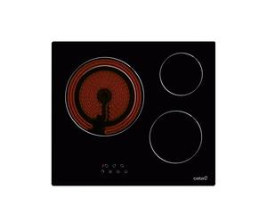 Cata BK Glass Ceramic Plates | TD 6003 | 3 High Light Cooking Zones | Width 59 cm | 9 Adjustable Levels | Total Power 5.4 kW | Black, 1800 W, Ceramic