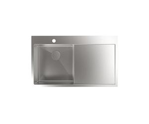 CATA - CBS-1 40-40 D R10 - Évier - 51x86 cm - Bac carré avec égouttoir - Rayon de 1 cm, épaisseur de 0,12 cm et profondeur de 20 cm - Matériau en acier inoxydable