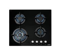 CATA, CCI 6031 BK, Plaque de cuisson à gaz 4 brûleurs, Triple anneau de 3,5 kW, Puissance totale 8 kW Noir Large de 58 cm