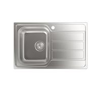 CATA - CDL-1 ED - Évier - 50x79 cm - Cuve carrée avec égouttoir - Épaisseur de 0,08 cm et profondeur de 18 cm - Matériau en acier inoxydable - Installation dans des meubles de 45 cm