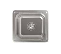 CATA - CSS-1 - Évier - 44x49 cm - Cuve carrée de 0,07 cm d'épaisseur et 15 cm de profondeur - Matériau en acier inoxydable - Installation dans des meubles de 50 cm