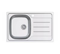 CATA Évier CDL-1ED /A Cuve carrée Égouttoir Installation Meuble 45 cm Base Fond Absorbant Acier Inoxydable Vanne Panier Finition Inox