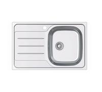 CATA Évier CDL-1EI /A Cuve carrée Égouttoir Installation Meuble 45 cm Base Fond Absorbante Acier Inoxydable Vanne Panier Finition Inx