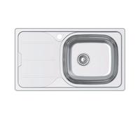CATA Évier CDS-1 EI/A Cuve carrée Égouttoir Installation Meuble 45 cm Base Fond Absorbante Acier Inoxydable Vanne Panier Finition Inox