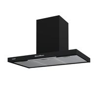 CATA Hotte murale décorative Sygma 9010 BK avec 4 niveaux d'extraction, 3+1 Turbo Panneau de contrôle électronique Niveau sonore 50 dB Moteur BT3 Extra silencieux Éclairage LED Largeur 90 cm Noir