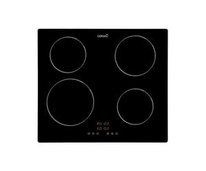 CATA IB 6304 BK Plaque Vitrocéramique avec 4 zones de Cuisson À induction Détection automatique des Récipients Contrôle tactile avec indicateur de Chaleur résiduelle 9 Puissances