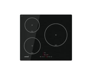 CATA IB 6403 E2 BK Plaque à induction, avec 3 zones de cuisson, fonction booster, Touch Control, 3 fonctions de cuisson, connectivité automatique, 9 niveaux de puissance, serrure de sécurité, largeur