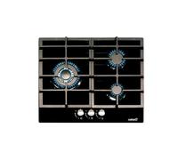 Cata Plaque à gaz encastrable LCiB 6021 BK Verre noir 3 brûleurs - grilles fonte