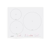 CATA Plaque à induction IB 6003 E2 WH3 3 zones cuisson contrôle tactile 9 niveaux puissance réglable verrouillage sécurité minuterie couleur blanche