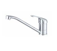 CATA Robinet de cuisine CBB Chrome/D mitigeur bec bas rotatif à 360° Acier inoxydable Aérateur anticalcaire Cartouche céramique Réducteur débit 5L Ouverture à froid Connexion flexible Finition inox