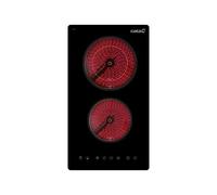 CATA - TD 3002 BK - Plaque vitrocéramique - Noire - 2 zones de cuisson Haute Lumière - 9 niveaux de puissance réglables - Commande tactile avec avertisseur sonore - Puissance 3 kW - Largeur 30 cm