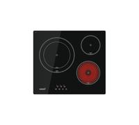 CATA - TD 6003 BK - Plaque vitrocéramique - Noire - 3 zones de cuisson Haute Lumière - 9 niveaux de puissance réglables - Commande tactile avec avertisseur sonore - Puissance 5,4 kW - Largeur 59 cm