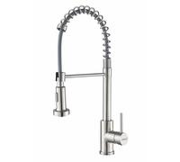 CATA XPB Mélangeur à levier unique 51 cm Cartouche en céramique ouverture à froid Aérateur anti-calcaire avec réducteur de débit jusqu'à 5,7 l/min Matériau Acier inoxydable Finition Satin