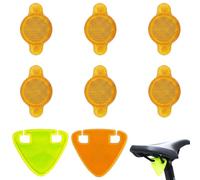 Catadioptre Velo Kit de 8 Pièces, Réflecteur de Rayon et Réfléchissants Triangulaires, Réflecteurs de Roue pour Sécurité Vélo Route VTT Enfant, Jaune Fluorescent