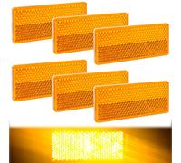 Catadioptres Rectangulaires Catadioptre Remorque Catadioptre Rectangulaire Jaune pour Accessoire Velo Accessoire Moto Remorque Voiture Camion (6PCS)