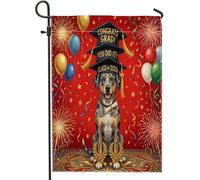 Catahoulas Drapeau de jardin vertical double face pour extérieur, chiot remise de diplôme, petit drapeau de pelouse, célébration de la maison et de l'extérieur 30,5 x 45,7 cm