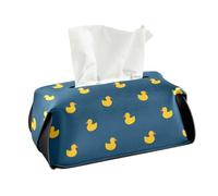 CaTaKu Boîte à mouchoirs rectangulaire en cuir synthétique Kleenex pour voiture, salle de bain, bureau - Bleu canard mignon
