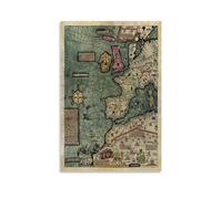 Catalan Atlas 1375 Poster de la vieille carte du monde de l'Europe occidentale Peinture décorative sur toile Art mural Salon Poster chambre à coucher Peinture d'art sur toile Poster et art mural