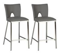 CATALIA - Lot de 2 Tabourets Gris -