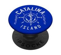 Catalina Island Sailing Anchor Wind Rose Compass Nautical PopSockets PopGrip Adhésif