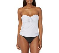 Catalina Maillot de Bain Tankini Bandeau torsadé sur Le Devant Haut, Blanc, XL Femme