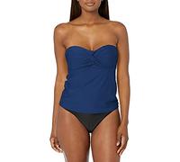 Catalina Twist Front Bandeau Tankini Swimsuit Haut, Bleu Marine, XL Femme