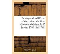 Catalogue Des Différens Effets Curieux Du Sieur Cressent Ébéniste Des Palais