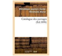 Catalogue Des Ouvrages