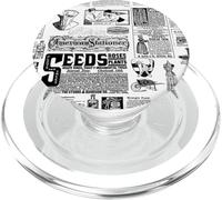 Catalogue Victorien Noir Blanc Antique Toile Illustration PopSockets PopGrip pour MagSafe