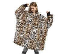 Catalonia Classy Catalonia Couverture à capuche en polaire surdimensionnée en forme de guépard pour femmes adultes filles adolescents hommes, couverture à capuche douce et confortable avec poche avant