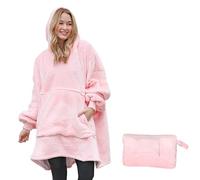 Catalonia Classy Chandail De Couverture Sherpa Portable Surdimensionné, Couverture D'Oreiller De Voyage Portable Confortable Et Chaud Doux Pour Hommes Adultes Femmes Rose