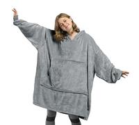 Catalonia Classy Cosy Fleece Hoodie Blanket, Cadeaux chauds pour elle, Couverture à capuche portable douce, Sweat à capuche surdimensionné pour adultes Hommes Femmes, Gris foncé
