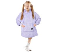 Catalonia Classy Couverture à capuche pour enfants, sweat à capuche surdimensionné pour enfants, filles et garçons - Couverture portable en polaire Sherpa moelleuse géante pour adolescents, Violette